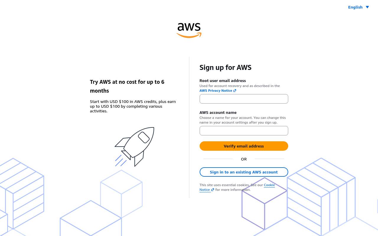 注册 AWS 账号